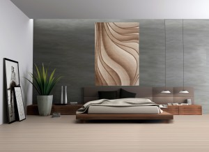 Interior of modern bedroom 3D rendering